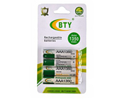 BTY BATERIAS PILAS RECARGABLES AAA 1350mAh 1,2V NiMH PACK 4 UNID